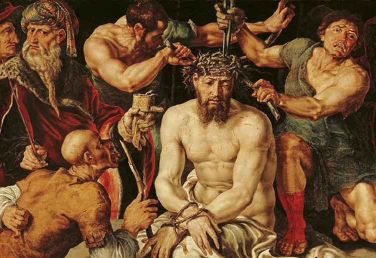 Maarten van Heemskerck Christ crowned with thorns France oil painting art